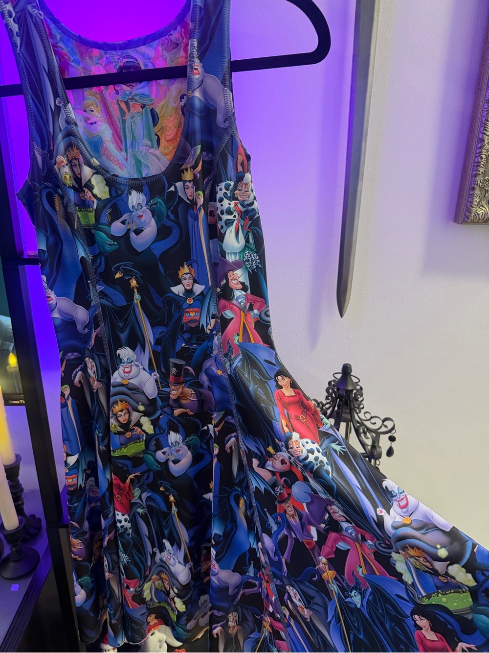 Blackmilk Disney Villans VS Princesses inside out reversible skater dress SM - Picture 3 of 8